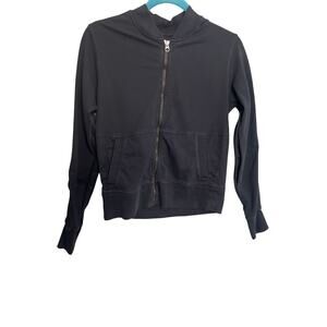 ATHLETA Women's Black Zipped Sweatshirt Jacket XS Gym Comfort Lounge
